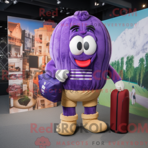 Purple Rugby Ball mascot...