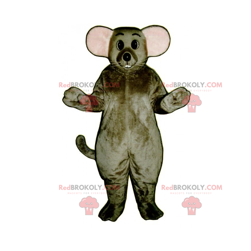 Mascotte de grande souris grise - Redbrokoly.com