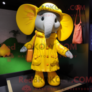 Gul elefant maskot kostume...
