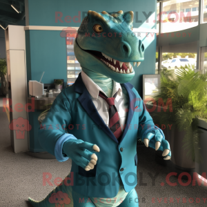 Blauwgroen Allosaurus...