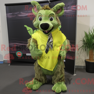 Lime Green Hyena mascotte...