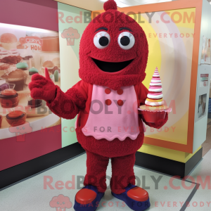 Rød Cupcake maskot kostume...
