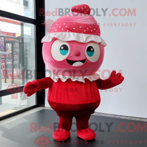 Red Cupcake mascot costume...