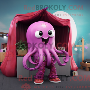 Magenta Octopus maskot...
