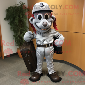 Grå Pirat maskot kostume...
