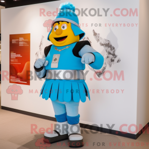 Cyan Swiss Guard mascot...