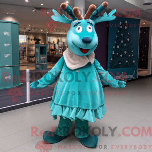 Blågrøn rensdyr maskot...