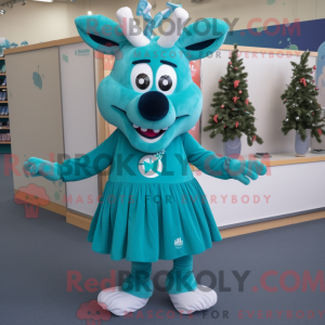Blågrøn rensdyr maskot...