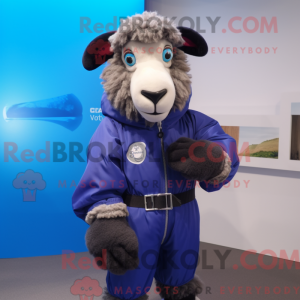 Blue Suffolk Sheep maskot...