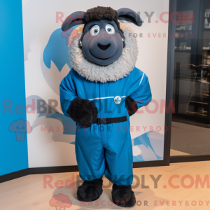 Blue Suffolk Sheep maskot...