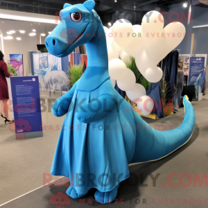 Blue Brachiosaurus mascot...