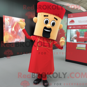 Red Pad Thai maskot kostume...