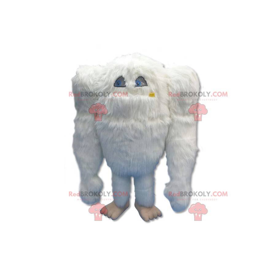 Big hairy white yeti mascot - Redbrokoly.com