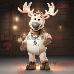 Cream Elk maskot kostume...