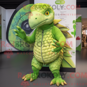 Limegrøn Pangolin maskot...