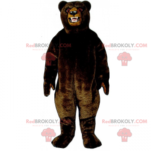 Zwart en boos grizzlymascotte - Redbrokoly.com