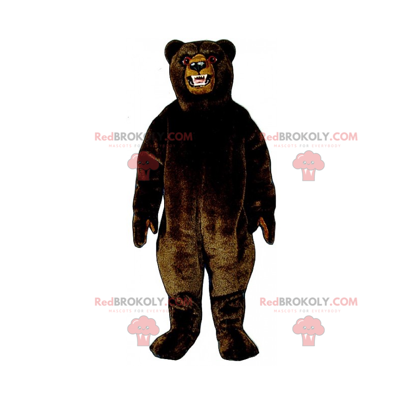 Mascotte de grizzly noir et en colère - Redbrokoly.com