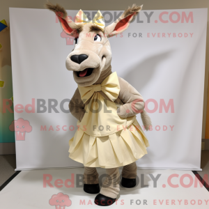 Beige æsel maskot kostume...