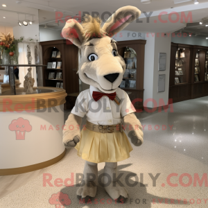 Beige æsel maskot kostume...
