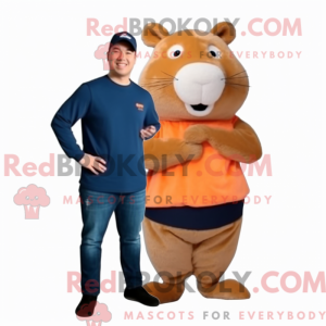 Peach Capybara mascot...