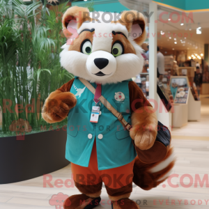 Máscara de panda rosa ciano...