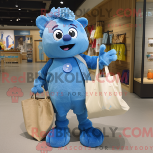 Blå men maskot kostyme...
