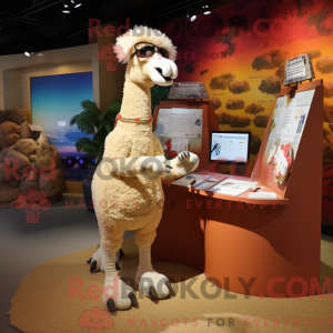 Cream Camel maskot kostume...