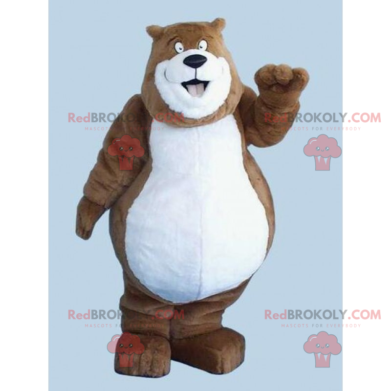 Mascote grande e sorridente urso de pelúcia - Redbrokoly.com