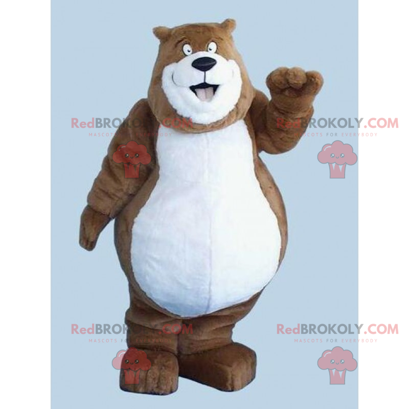 Mascotte de gros nounours souriant - Redbrokoly.com