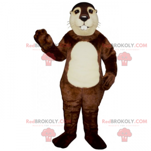 Mascotte di criceto con una pancia bianca - Redbrokoly.com