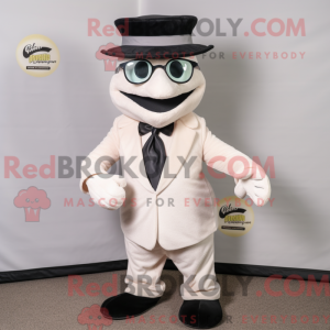 Cream Python mascot costume...