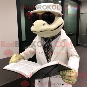 Cream Python mascot costume...