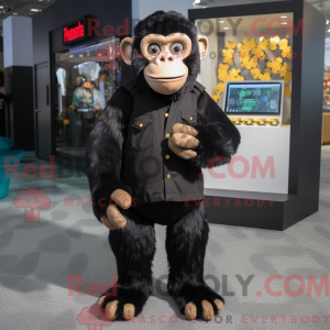 Sort chimpanse maskot...