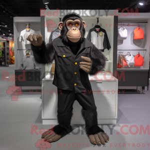 Sort chimpanse maskot...