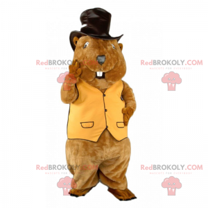 Hamster maskot med hat - Redbrokoly.com