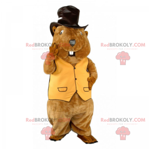 Mascotte de hamster avec chapeau - Redbrokoly.com