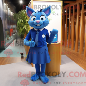Máscara de gato azul com...