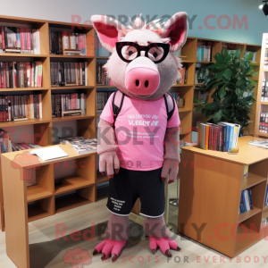 Pink Vildsvin maskot...