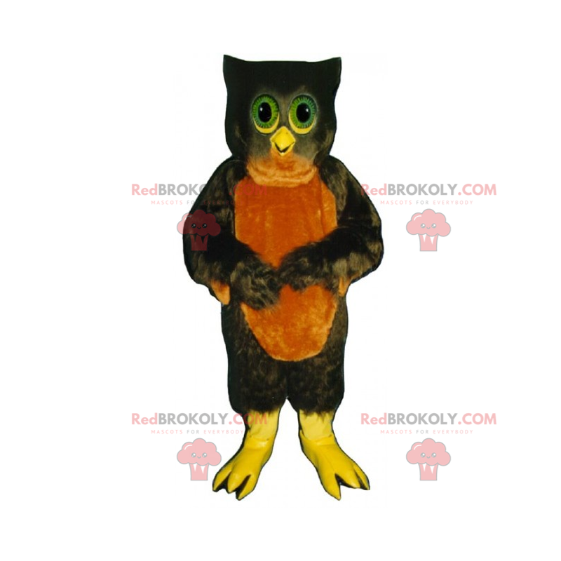 Owl mascot with green eyes - Redbrokoly.com