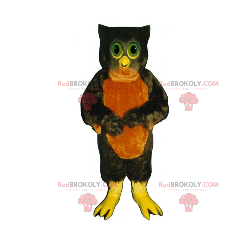 Uil mascotte met groene ogen - Redbrokoly.com