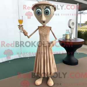 Tan Stilt Walker mascot...