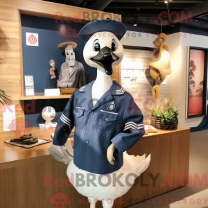 Navy Swan maskotdraktfigur...