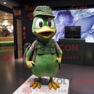 Grøn Quail maskot kostume...