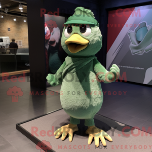 Grøn Quail maskot kostume...