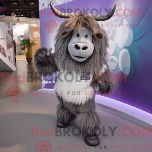 Grå Yak maskot kostume...