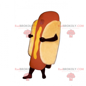 Mascotte de Hot Dog a la moutarde - Redbrokoly.com