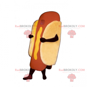 Mascotte di hot dog di senape - Redbrokoly.com