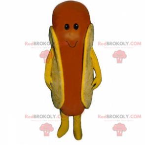Hotdogsmaskot med smilende ansigt - Redbrokoly.com