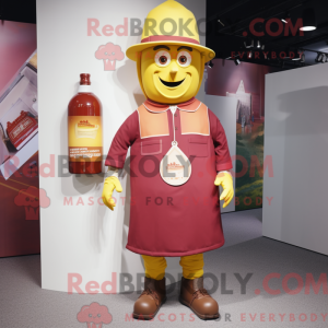 Maroon Bottle Of Mosterd...