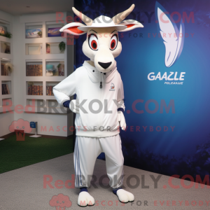 Hvid Gazelle maskot kostume...